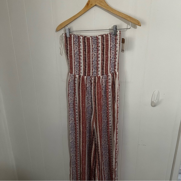 Mudd Red and White Strapless Jumpsuit - Picture 1 of 3